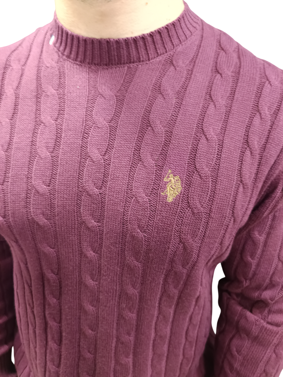 U.S POLO MAN CABLE KNITTED PULLOVER