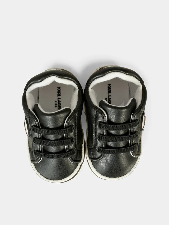 KARL LAGERFELD KIDS LEATHER LOGO SNEAKERS