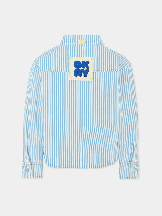 BILLIEBLUSH KIDS STRIPED SHIRT WITH APPLIQUE ON THE BACK