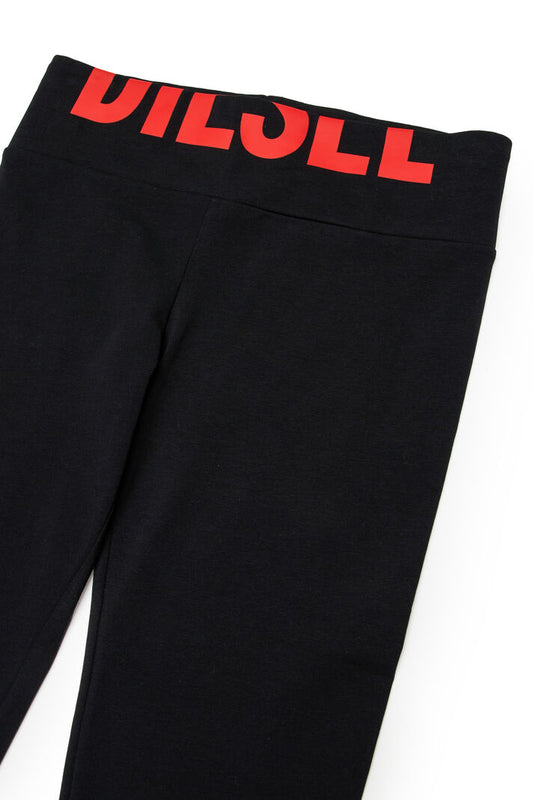 DIESEL GIRLS COTTON LEGGINGS WITH CUT-OFF LOGO