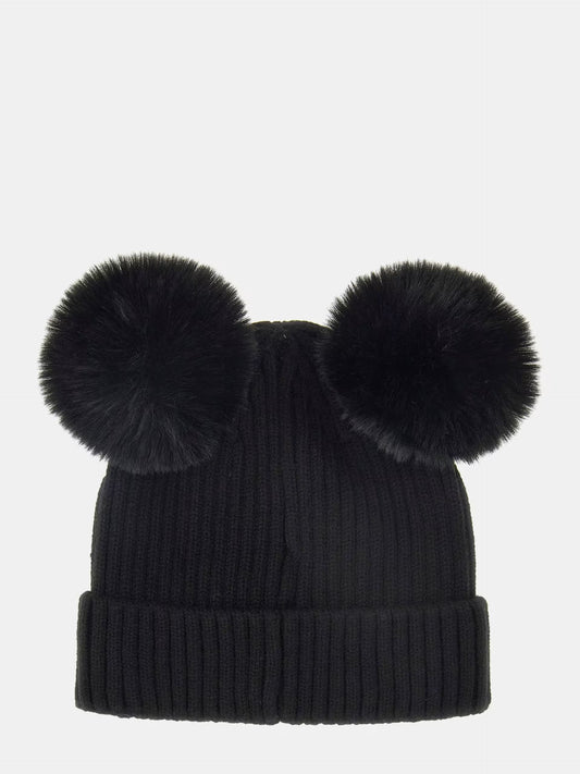 GUESS KIDS KNITTED POM POM BEANIE