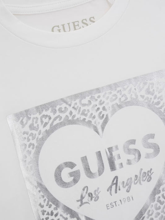 GUESS JEANS KIDS STAMPED LOGO T SHIRT