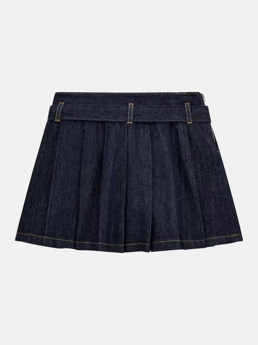 GUESS DENIM PLEADS MINI SKIRT