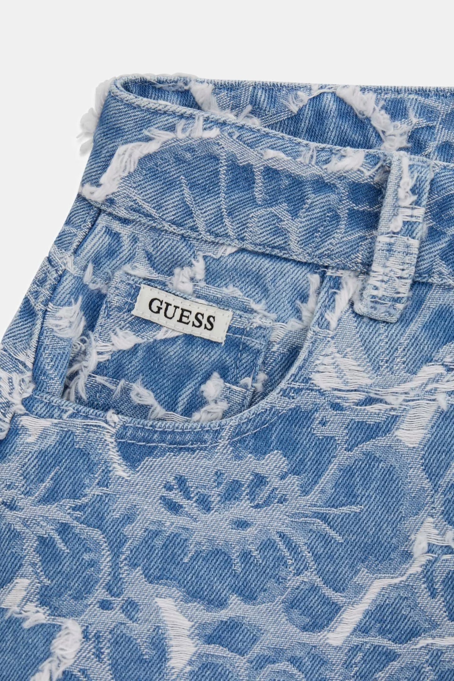 GUESS KIDS WIDE PUNCH NEEDLE DENIM SHORT
