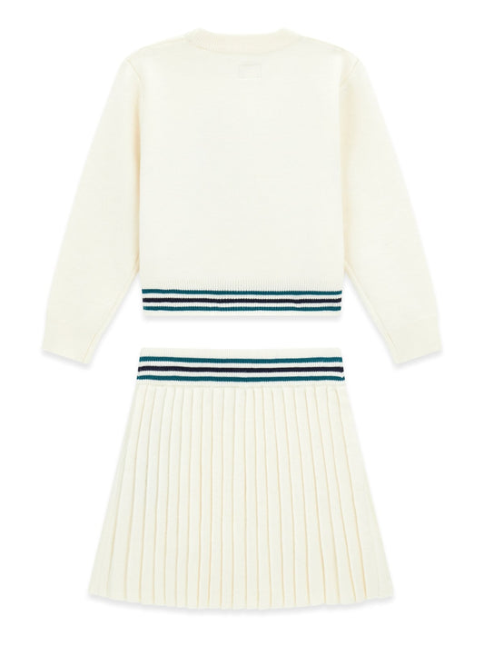 GUESS KIDS GIRLS SET SWEATSHIRT & SWEATER PLEATED SKIRT
