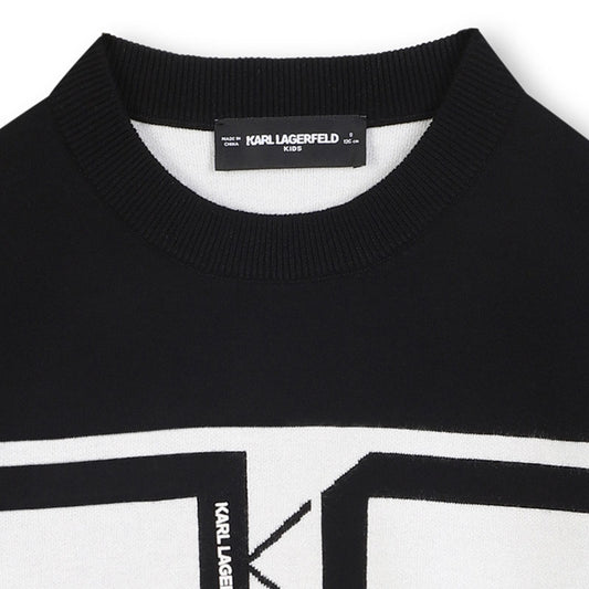 KARL LAGERFELD STRIPED KNITTED SWEATSHIRT