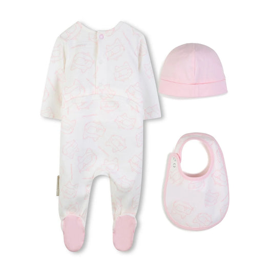 KARL LAGERFELD BABY GIRLS CHOUPETTE BABYGROW GIFT SET