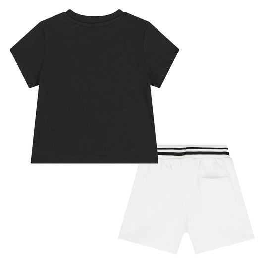 KARL LAGERFELD BOYS BLACK & WHITE LOGO SHORTS SET