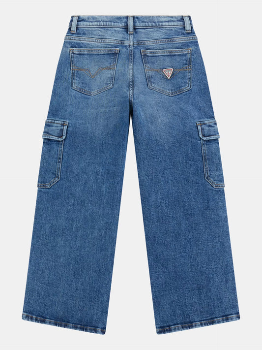 GUESS KIDS OVERSIZE CARGO CMF DENIM PANTS