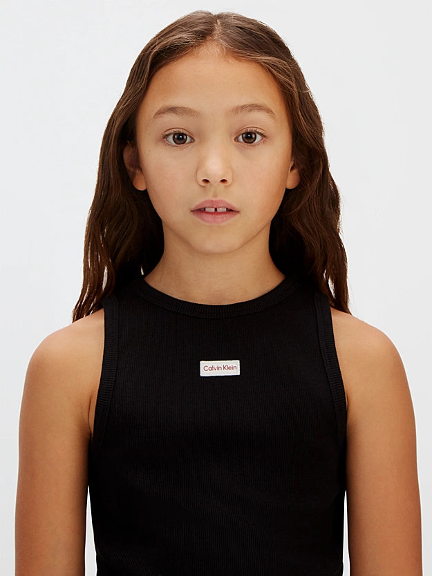 CALVIN KLEIN KIDS SLIM RIBBED T SHIRT DRESS