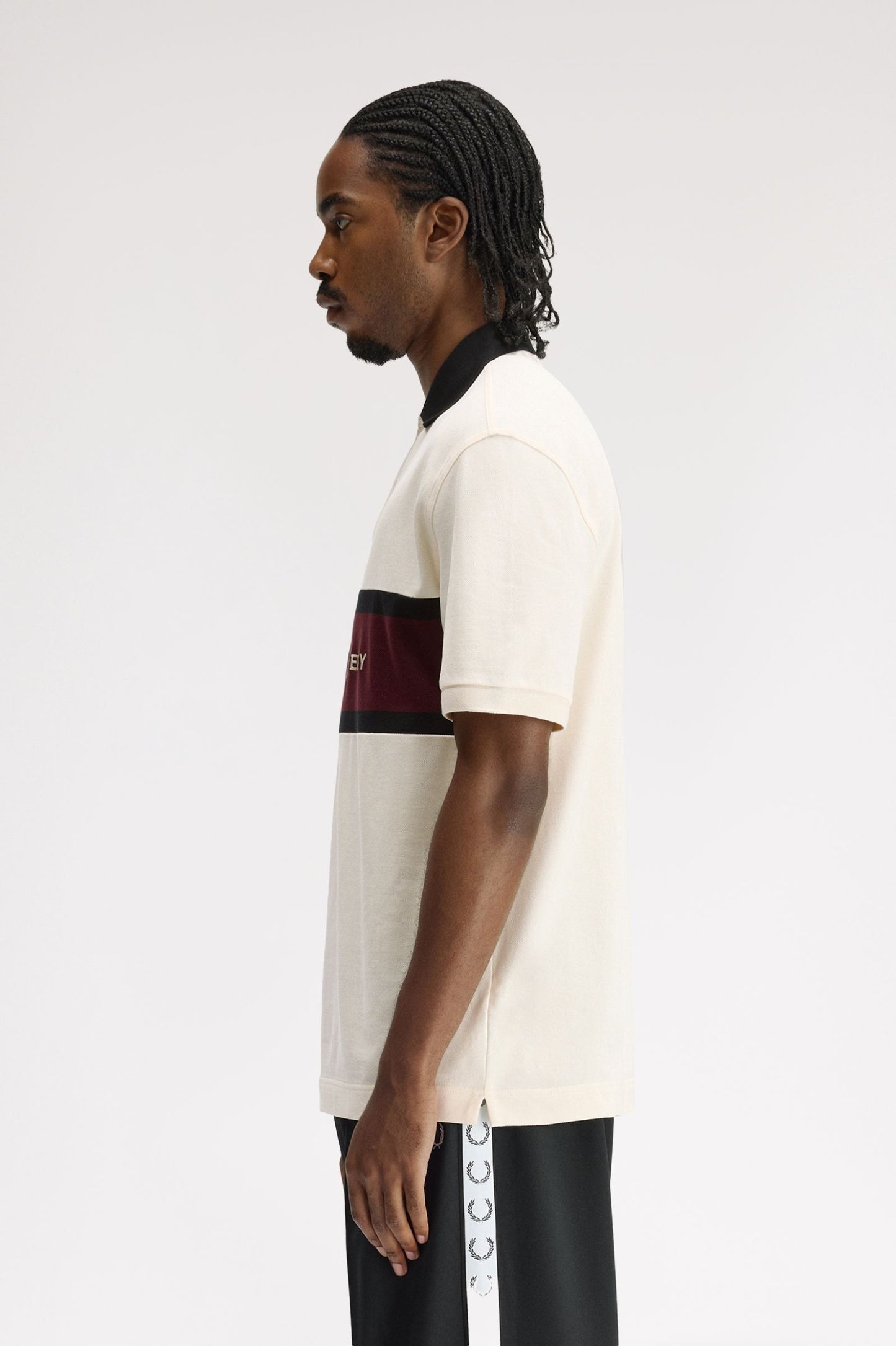 FRED PERRY EMBROIDERED PANEL POLO SHIRT