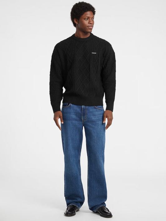 GUESS JEANS KNITTED CABLE SWEATER