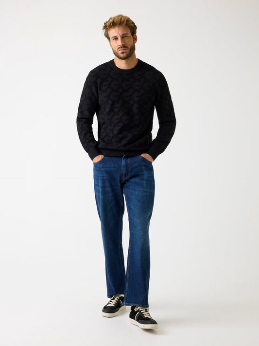GUESS JEANS MAN CHAIN STITCH KNITTED SWEATSHIRT
