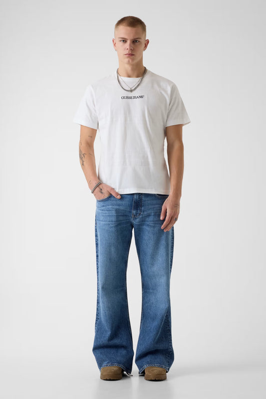 GUESS JEANS REGULAR FIT JACQUARD STRIPE T SHIRT