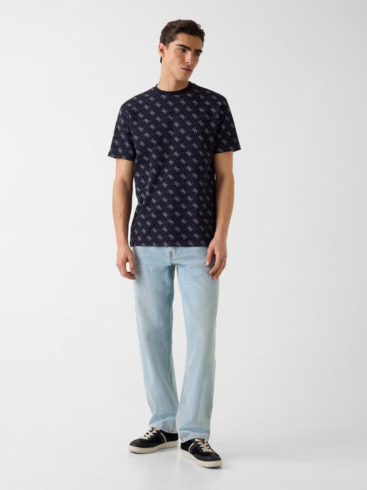 GUESS 4G JACQUARD LOGO KNITTED T SHIRT