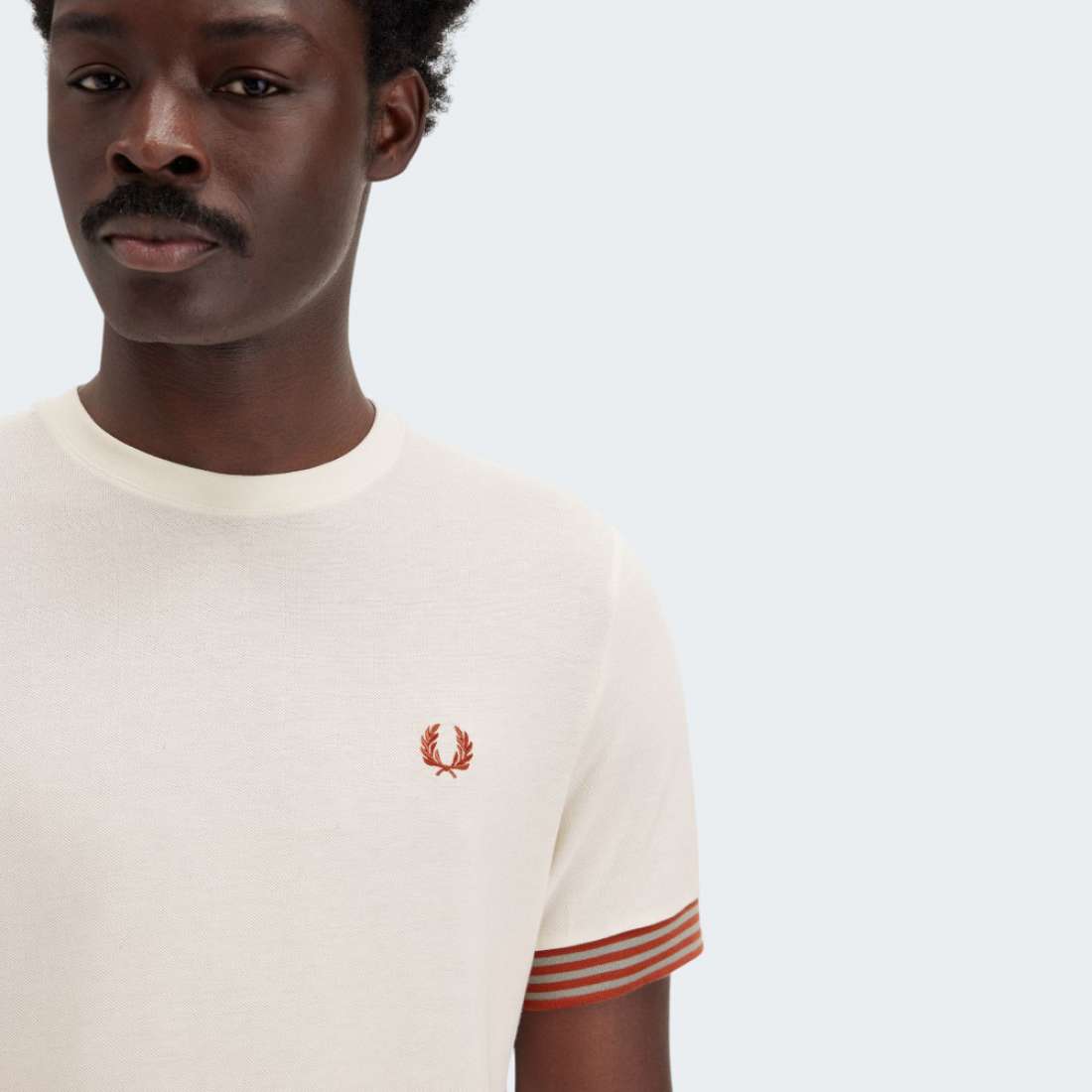 FRED PERRY STRIPED CUFF T SHIRT