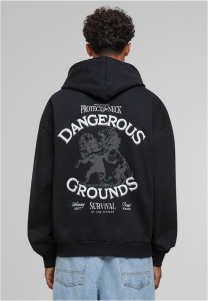 UPSCALE OVERSIZED DANGEROUS GROUNDS ZIP HOODY