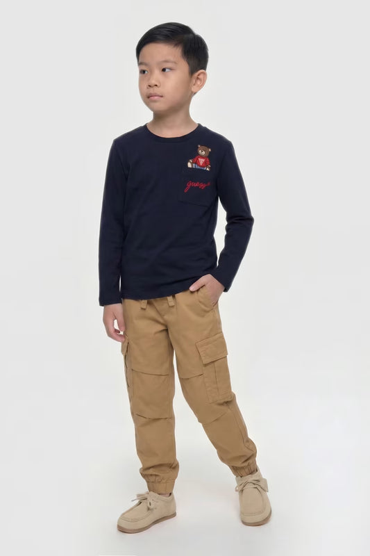 GUESS KIDS T-SHIRT WITH EMBROIDERED LOGO