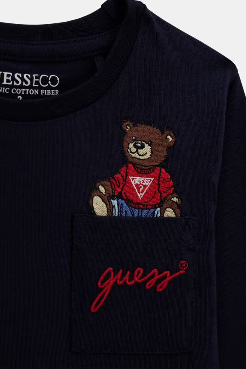 GUESS KIDS T-SHIRT WITH EMBROIDERED LOGO