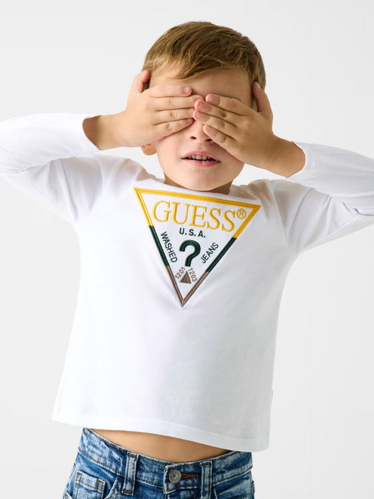 GUESS KIDS TRIANGLE LOGO JERSEY T SHIRT