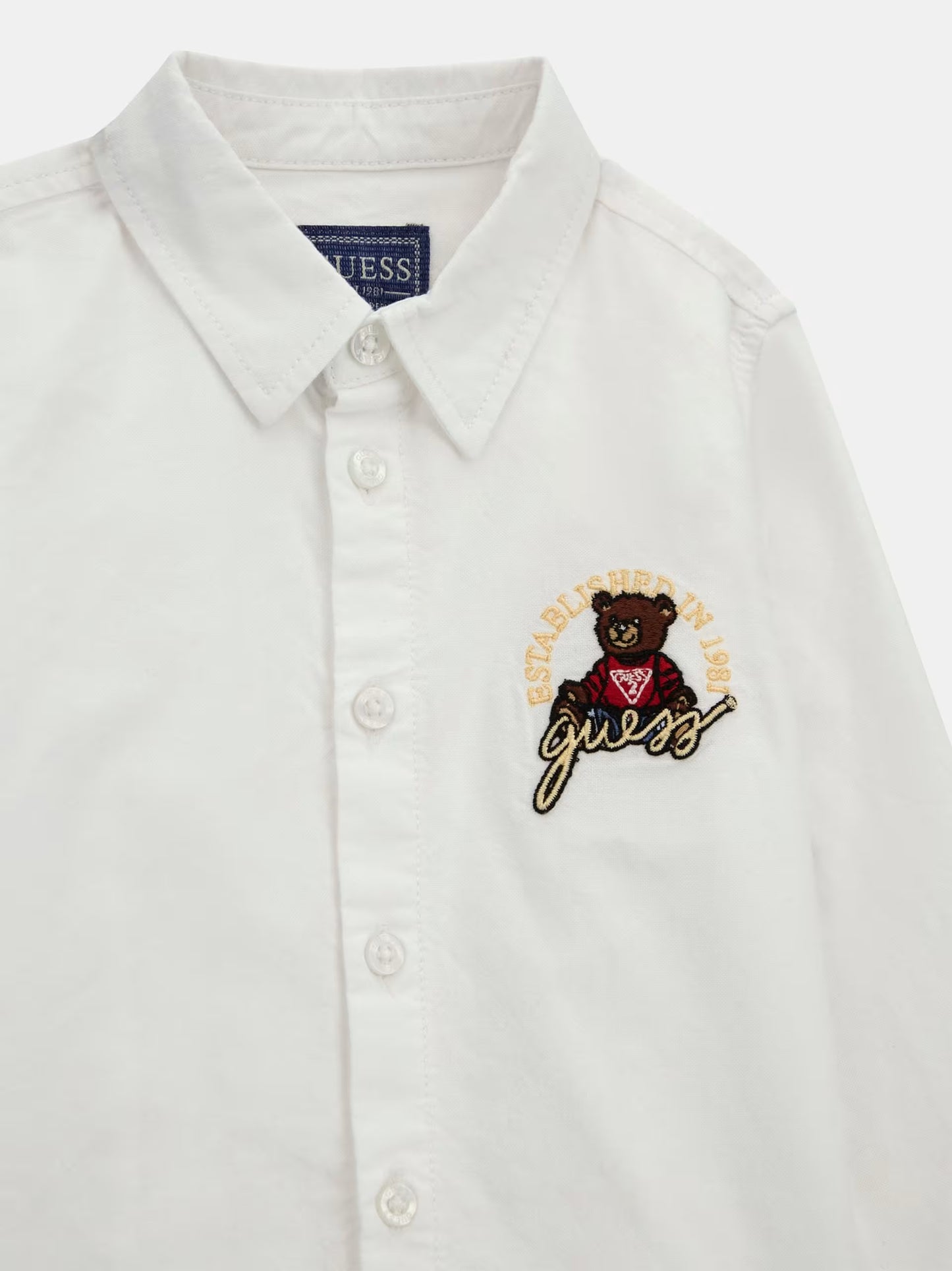 GUESS KIDS ADJUSTABLE TEDDY BEAR OXFORD SHIRT