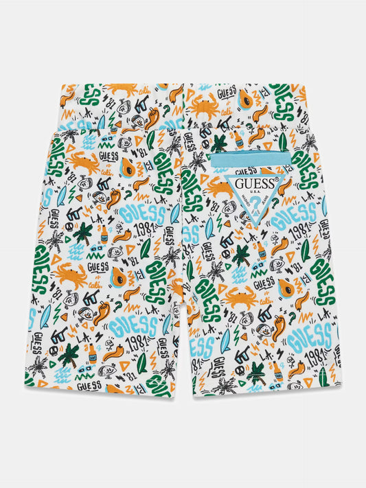 GUESS KIDS FRENCH TERRY MULTIPRINT BERMUDA