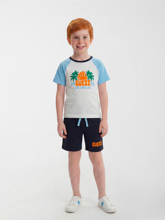 GUESS KIDS SET T SHIRT & TERRY SHORTS