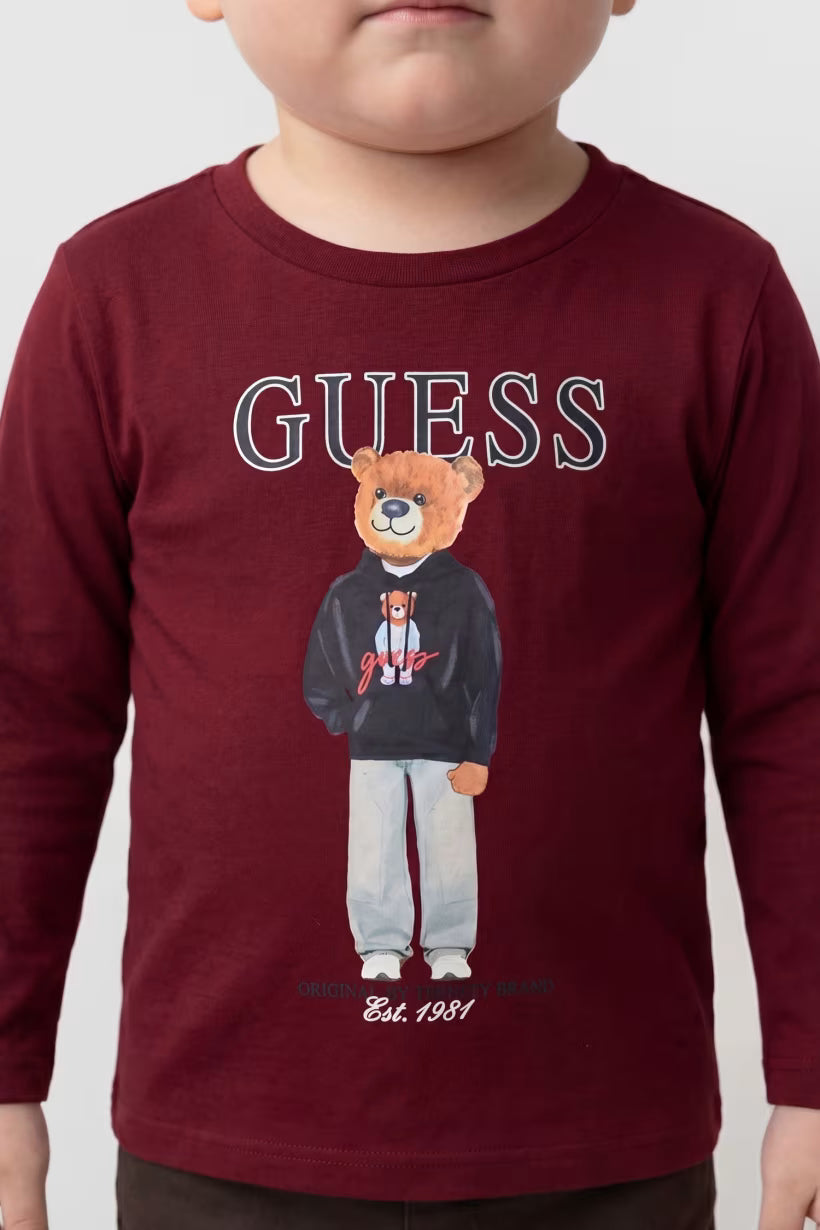 GUESS KIDS BABY BEAR LS T SHIRT