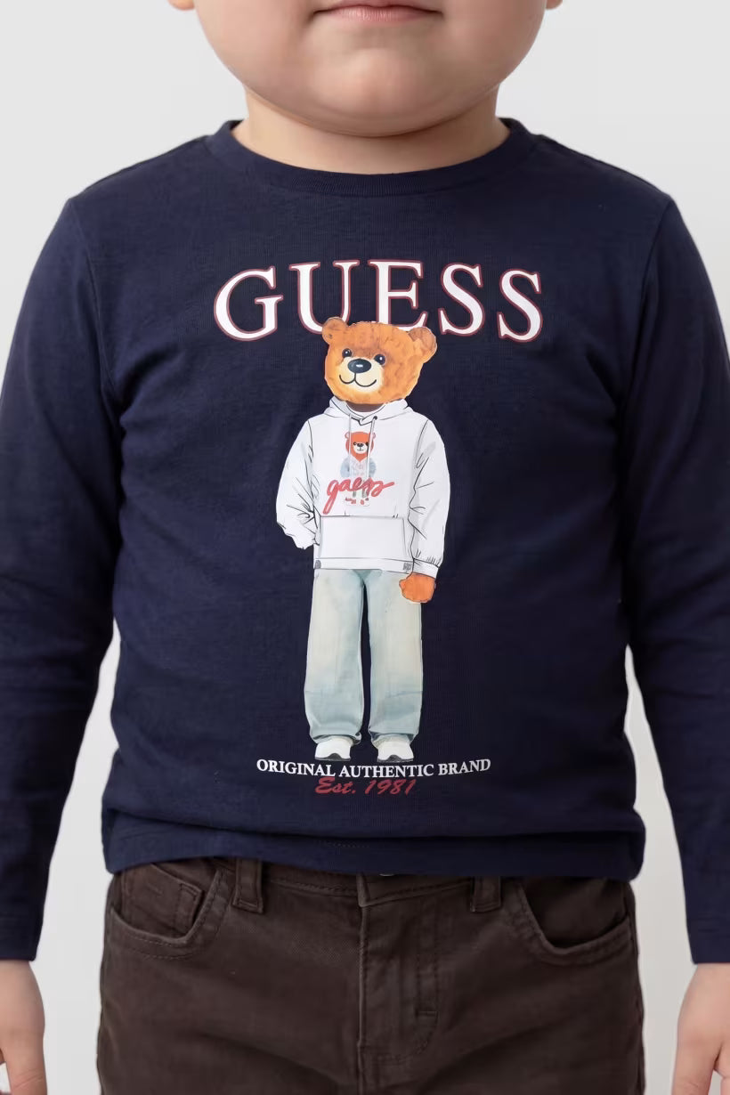 GUESS KIDS BABY BEAR LS T SHIRT