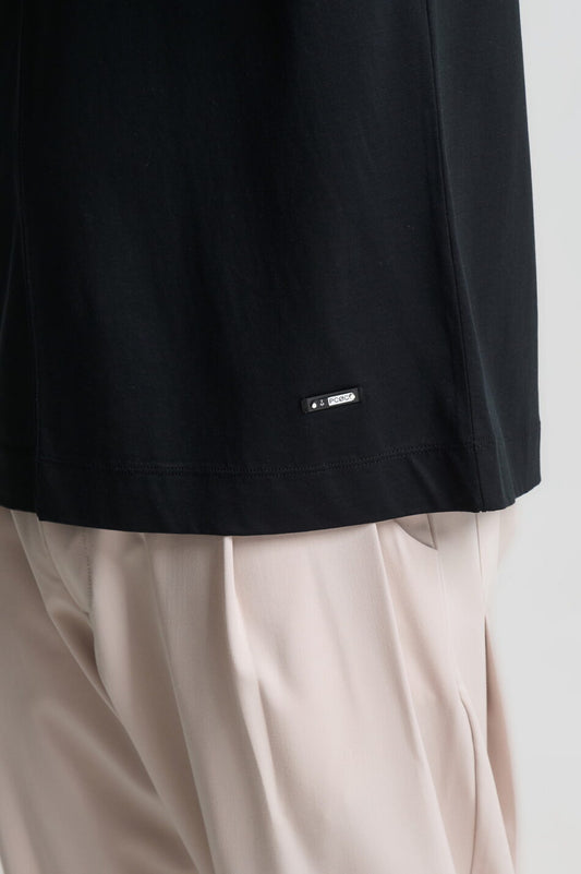 P/COC SHORT SLEEVE BLOUSE WITH DECORATIVE STITCHING