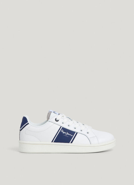 PEPE JEANS KIDS PLAYER COLLEGE B LEATHER SNEAKERS
