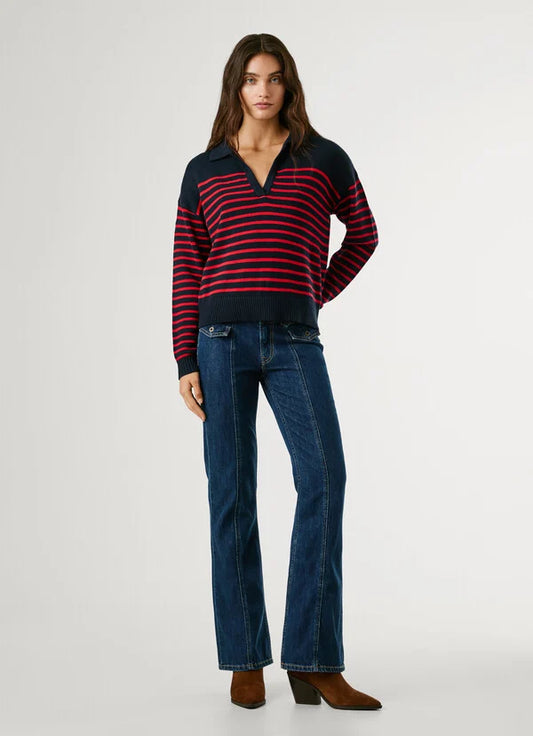 PEPE JEANS WOMAN CARLINA V NECK KNITTED PULLOVER