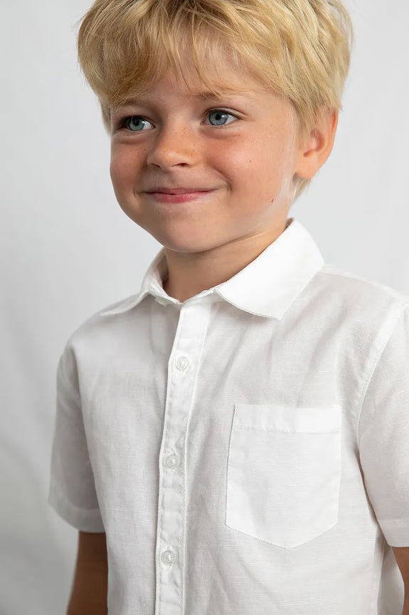 MAYORAL KIDS SHORTSLEEVE COTTON LINEN SHIRT