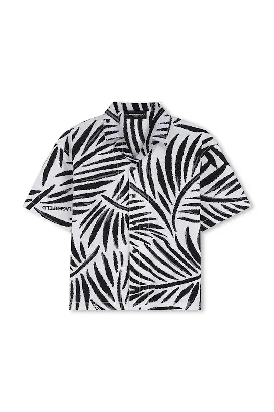 KARL LAGERFELD KIDS BLACK & WHITE OVERSIZED SHIRT