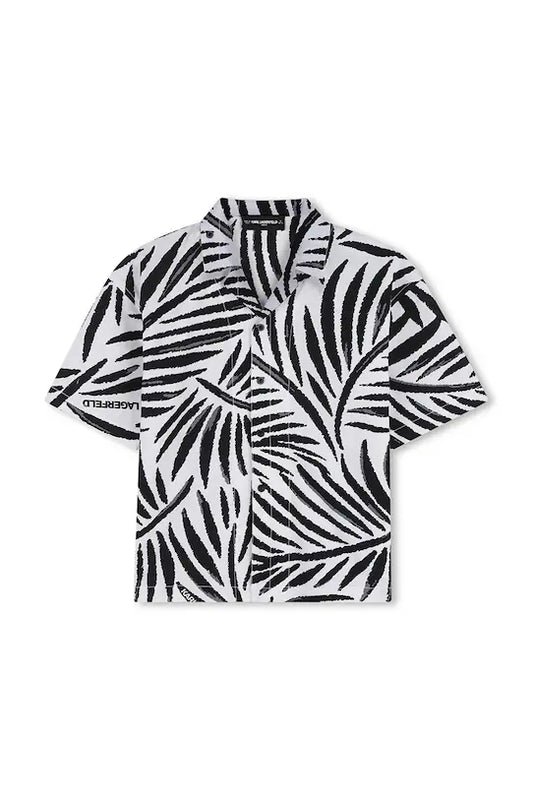 KARL LAGERFELD KIDS BLACK & WHITE OVERSIZED SHIRT