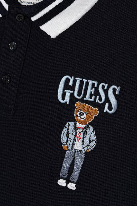 GUESS KIDS TEDDY BEAR LOGO PRINT POLO T SHIRT