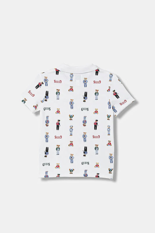 GUESS KIDS REPEAT PATTERN POLO T SHIRT