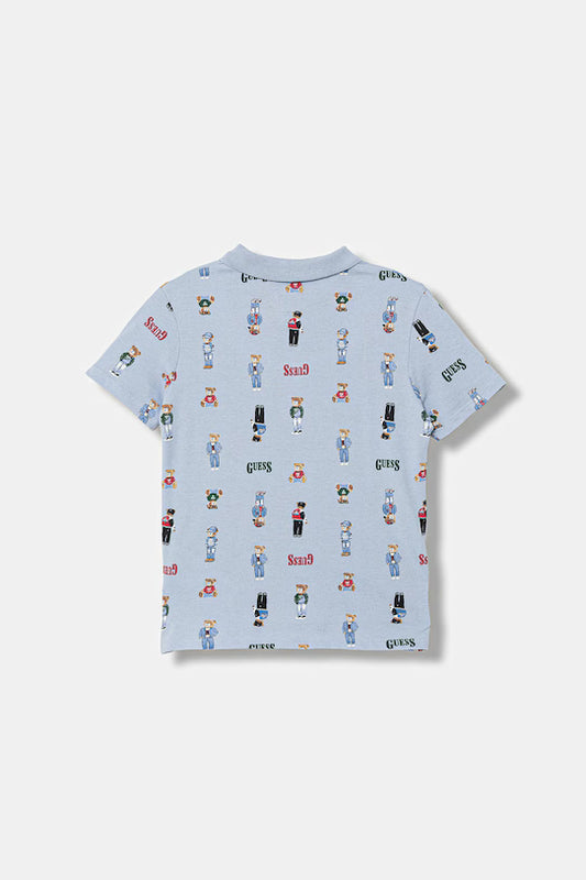 GUESS KIDS REPEAT PATTERN POLO T SHIRT