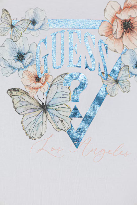 GUESS KIDS FLOWERS TRIANGLE T SHIRT
