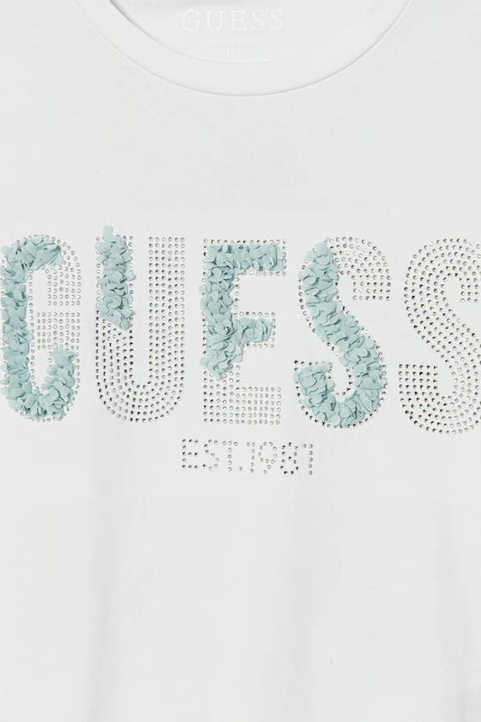 GUESS KIDS RHINESTONES LOGO T SHIRT