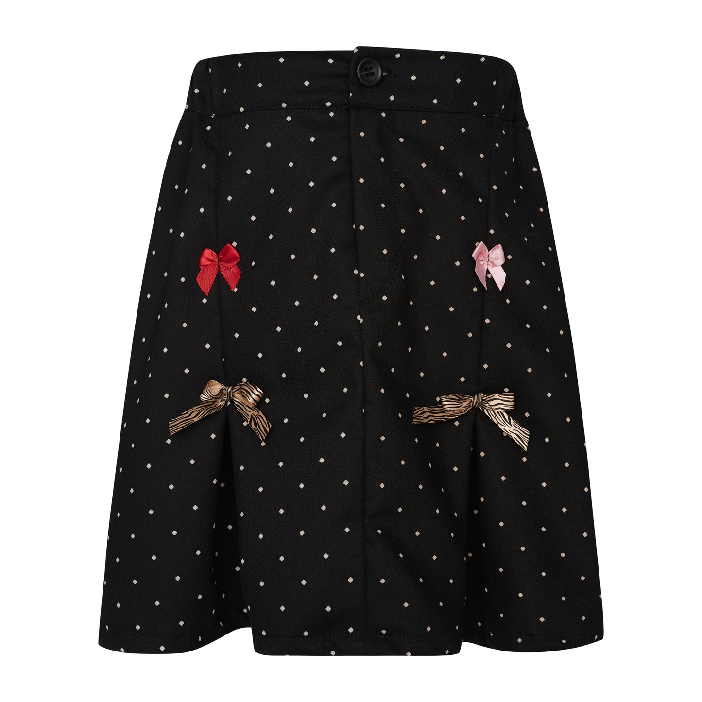 TWO IN A CASTLE POLKAS& BOWS POLKA DOTS MINI SKIRT