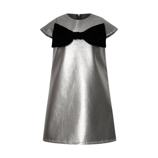 TWO IN A CASTLE METALLICA PLEATHER BOW DRESS
