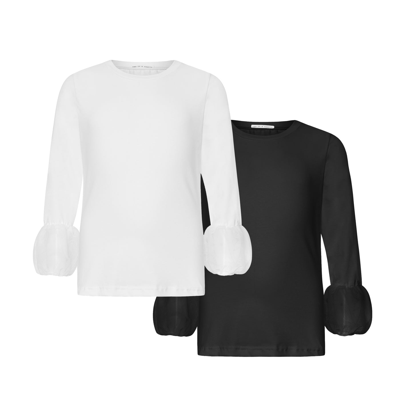 TWO IN A CASTLE MONOCHROME PUFF SLEEVE TOP