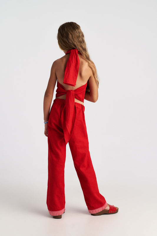 TWO IN A CASTLE THE RUBY SET WITH SCARF TOP & WIDE LEG PANTS