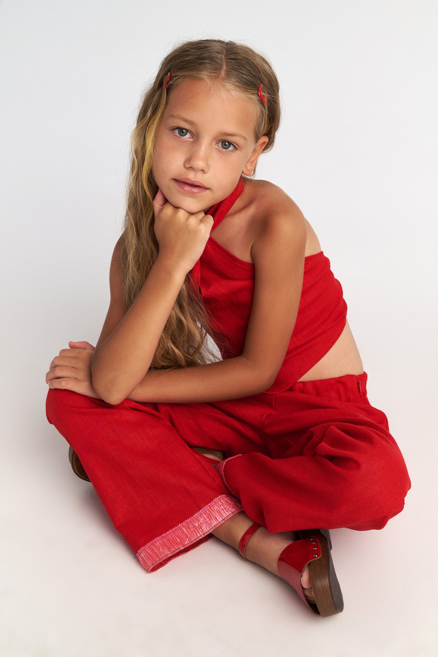 TWO IN A CASTLE THE RUBY SET WITH SCARF TOP & WIDE LEG PANTS