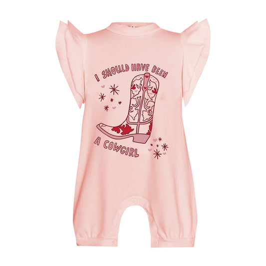 TWO IN A CASTLE THE RAINBOW GIRL COWBOY ROMPER