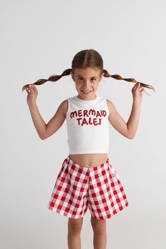 TWO IN A CASTLE MAY PICNIC SET TANK TOP & VICHY SHORTS