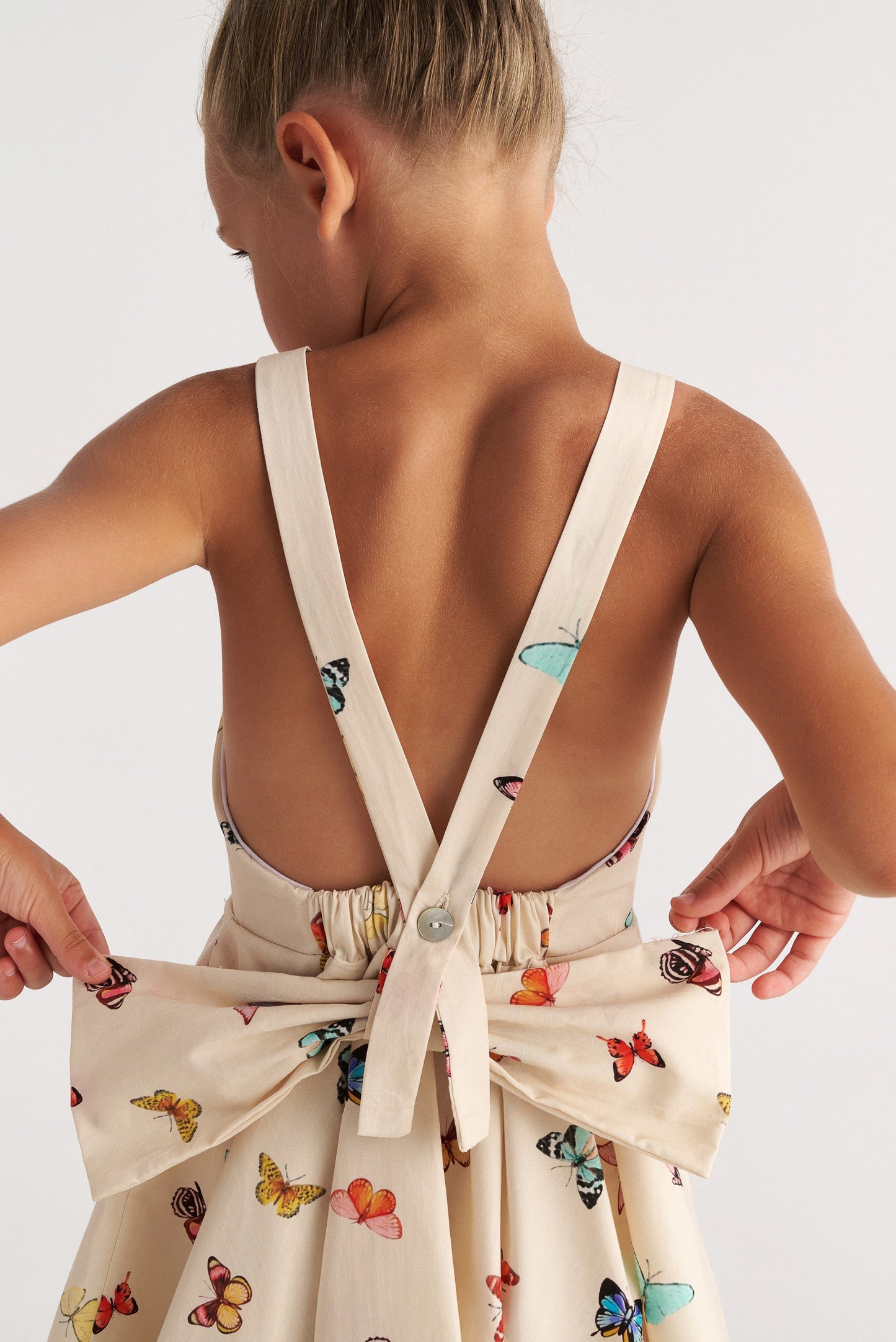 TWO IN A CASTLE BUTTERFLY SKY BACKLESS BOW DRESS