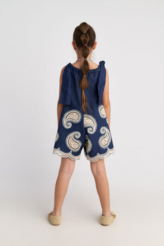 TWO IN A CASTLE FARM GIRL PAISLEY DENIM PLAYSUIT