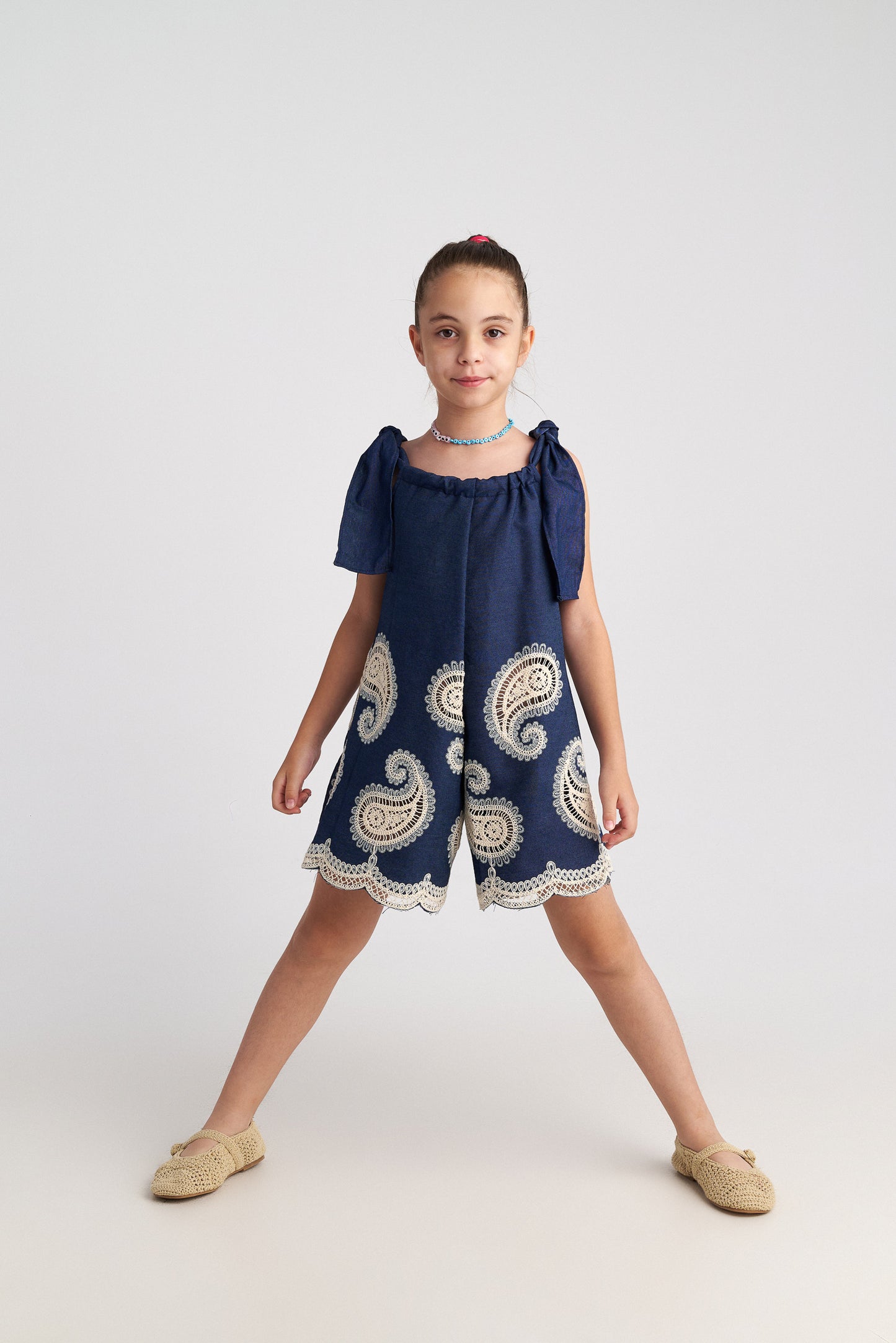 TWO IN A CASTLE FARM GIRL PAISLEY DENIM PLAYSUIT